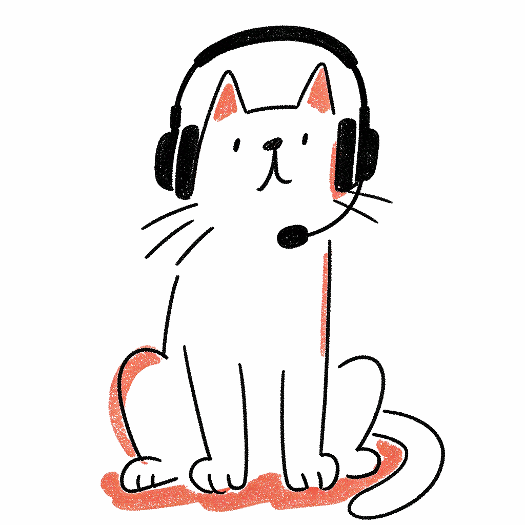 Illustration : un chat au service client